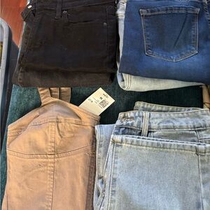 Stylish Men's Skinny Jeans in Black, Blue, and Tan